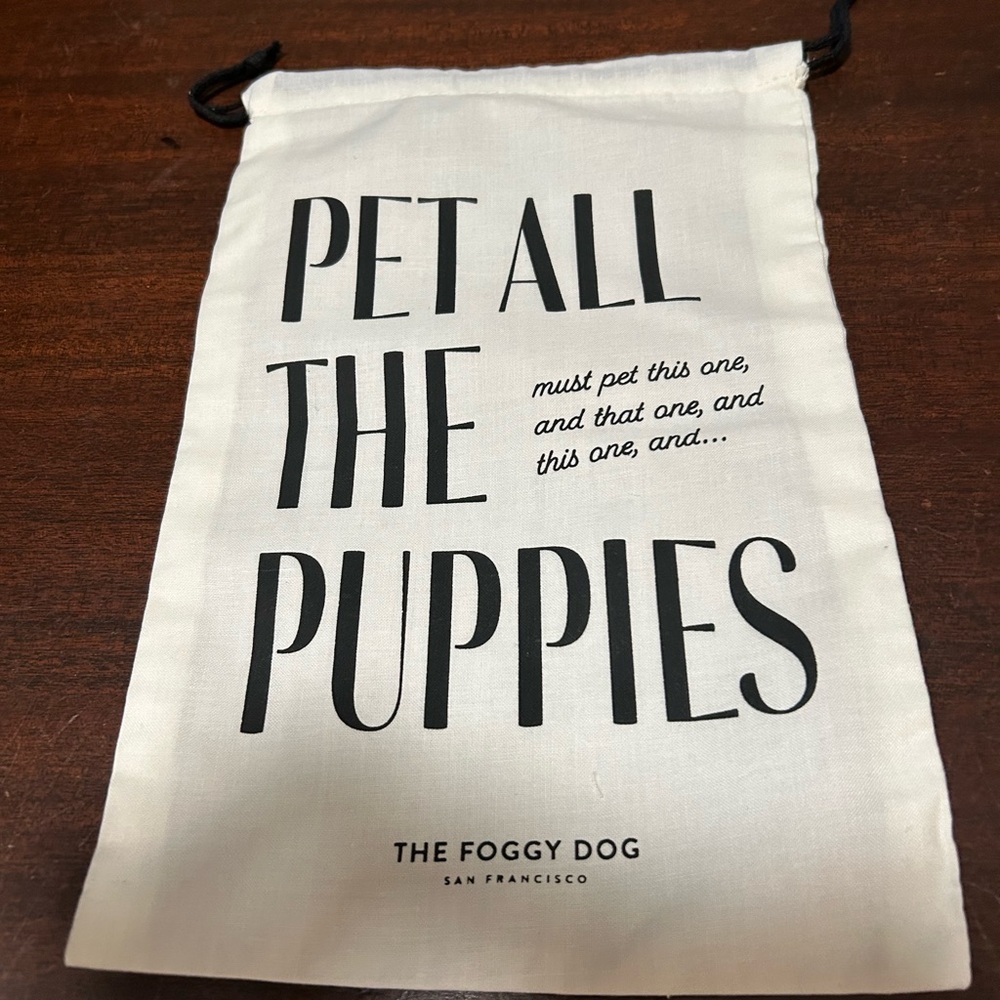 NEW/NEVER USED Foggy Dog White Drawstring Bag